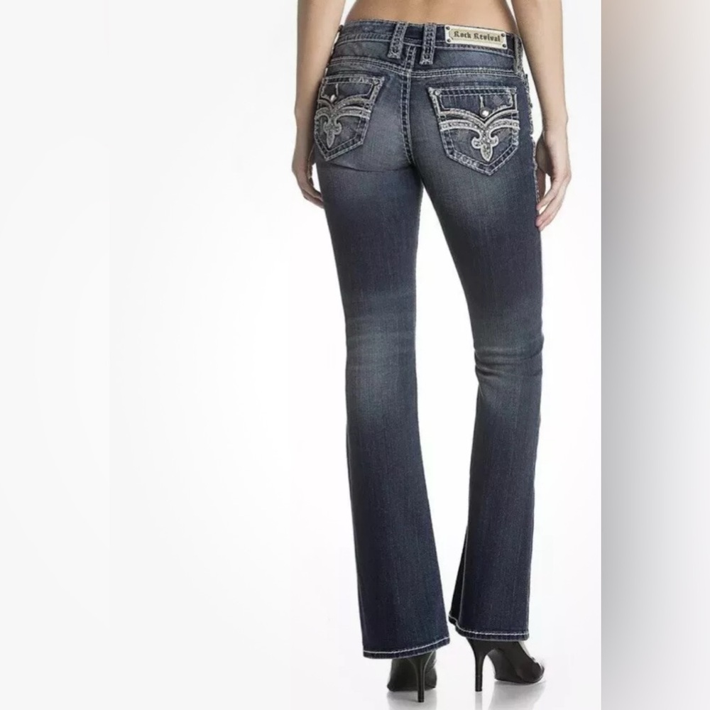 Rock Revival Women's Faded Dark Indigo Straight Leg Jeans